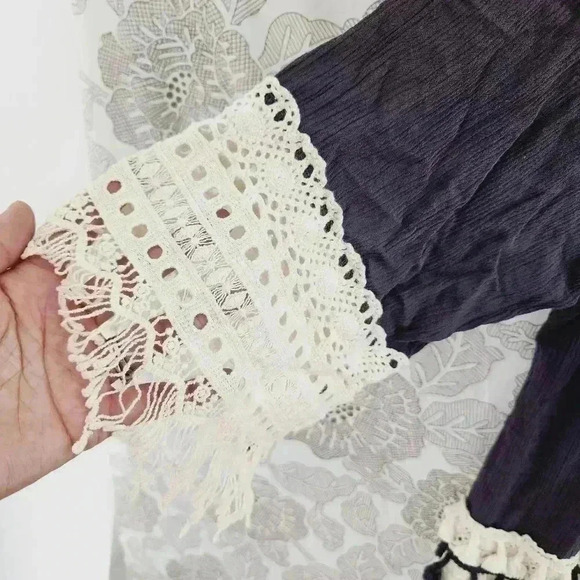 Knox Rose Rayon Crochet Fringe Open Front Cardigan XL - Picture 3 of 8